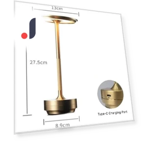I-Shaped Metallic Table Lamp — Desk & Table Lighting
