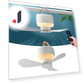 Rechargeable Mini Ceiling Fan with Remote Control — Portable Cooling Solutions