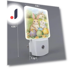 Vintage Set of 2 Soft Night Lights in Easter Bunny Shape — Night Lights