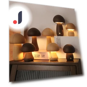 Wooden Mushroom Night Light — Nightstands, Fancy Homeware
