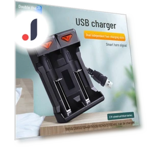 Dual Slot USB Charger for Lithium Batteries — Chargers, Doublepow Battery