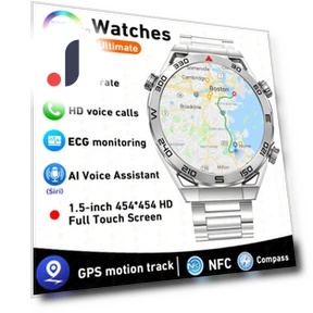 ECG+PPG NFC Bluetooth Call Smartwatch GPS Sports Track — Smartwatches, Tiktop2