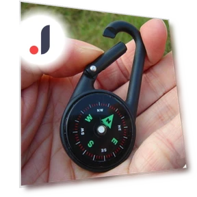 Multifunctional Smart Camping Carabiner with Mini Compass and Thermometer — Keychain Carabiners, Lansoon Hobby Official Store