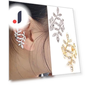 Punk Style Smart Earrings with Rhinestones and Leaves — Smart Jewelry, Zoeneed