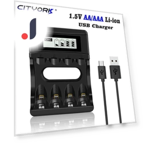 Smart Charger for AA AAA Lithium-Ion Batteries — Chargers, Cityork