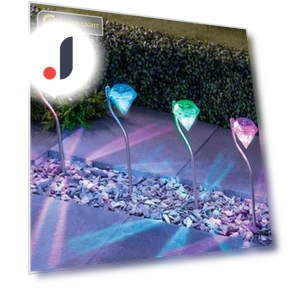 Color Changing Solar Powered LED Diamond Shape Garden Yard Outdoor Light — Garden Illumination, Stylish smart home