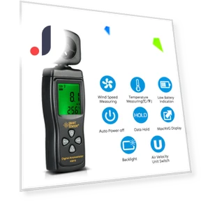 Mini Anemometer LCD Digital Wind Speed Meter — Wind Speed Gauges, Kkmoon