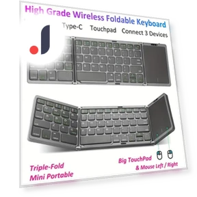 Portable Foldable Mini Wireless Keyboard with Touchpad — Keyboards, ZEKS