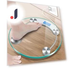 Transparent Round Digital Bathroom Scale — Weight Management Tools, Essager Electronic