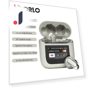Wireless Headphones with Touch Screen and LCD Display — Over-Ear Headphones, VAORLO