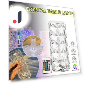 16-Color Touch Remote Control LED Crystal Table Lamp — Desk & Table Lighting