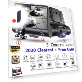 3-Lens HD 1080P Car Dash Cam — Dashboard Cameras, Smart Mouse