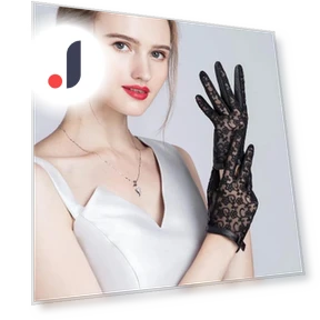 Elegant Lace Touchscreen Leather Gloves — Event-Ready Gloves, Bsell