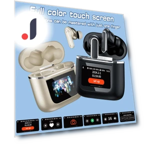 Smart Touch Screen ANC Wireless Bluetooth Headphones — In-Ear Headphones, aominuo
