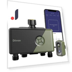 4 Zone Timer Wi-Fi Automatic Irrigation Controller — Controllers, Diivoo