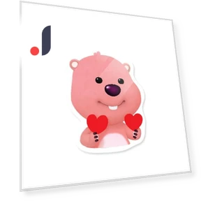 Epoxy Transparent Smart Talk Character Loop with Two Hearts — Playsets, Board M Factory