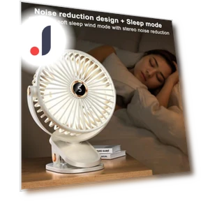 Mini Clip-on Fan with Digital Display — Portable Cooling Solutions, HOMEKA