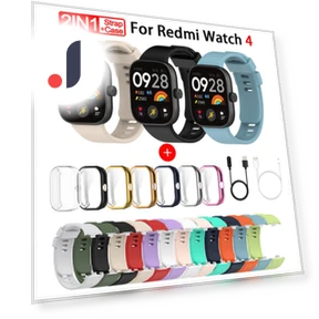 Silicone Watch Strap with Screen Protector and Protective Case — Fitness Bands, Xiaomi