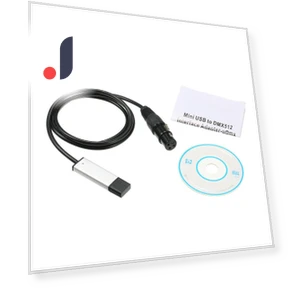 USB-DMX LED DMX512 Interface Adapter — Black Light, Andoer