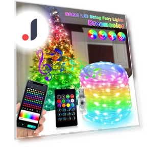 Waterproof Smart 5V RGBIC WS2812b LED Fairy Light String — String Lights, Yongkomo