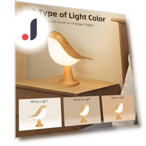 Wooden Bird Night Light — Desk & Table Lighting, Cosy Homes