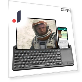 Silent Click Wireless Keyboard with Phone Holder and Multi-Touch Touchpad — Keyboard Cases, SeenDa