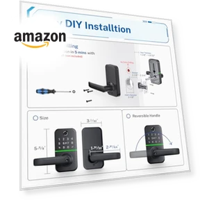 Keypad Smart Door Lock with Handle — Smart Home Security, KUCACCI
