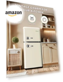 Retro Double Door Refrigerator with Freezer — Mini Fridges, Anypro