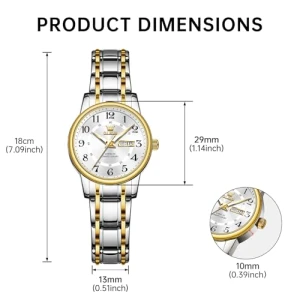 Two Tone Women's Watch with Date, OLEVS