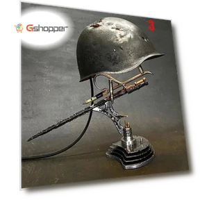 Combat Helmet Light Up Table Lamp — Desk & Table Lighting