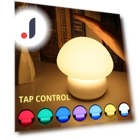 LED Mushroom Night Light with Silicone Touch Sensor — Night Lights, Yiran Furniture