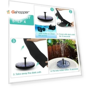 Solar Fountain with Colorful LED Lights — Fountain Accessories