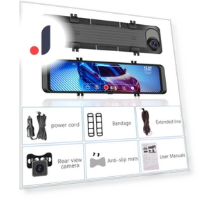 10.88-inch Mirror Dash Cam 2K — Rearview Cameras for Cars, Home Of Auto Parts