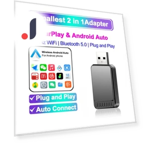 2 in 1 Wireless Adapter for Carplay and Android Auto — Stereo Receivers, Meiteai-All