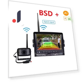 7-inch Digital Wireless Smart Blind Spot Radar AI BSD Alarm DVR Monitor Screen with 1 Rear View Camera — Rearview Safety Systems, Reakosound