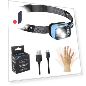 Rechargeable Headlamp with Motion Sensor — Portable Flashlights, Binchi Lighting Appliances