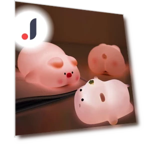 Silicone LED Pig-Hippo Night Light — Night Lights, Binchi Lighting Appliances