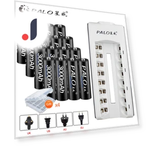 Smart Charger with 8 Slots for AA AAA NIMH NICD Batteries — Chargers, PALO