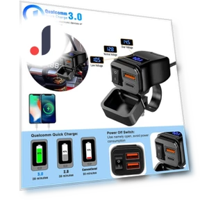 Smart Motorcycle Charger with Dual USB QC3.0 — Chargers, NyPhoenix Auto
