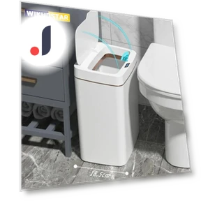Smart Trash Can for Bathroom with Automatic Bagging — Waste Baskets, WIKHOSTAR