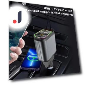 4-in-1 Retractable Car Charger with Starlight Roof Light — Chargers, Enjoy Smart Home