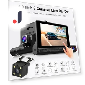 4-inch Touch Screen Dash Cam with 3 Lenses — Dashboard Cameras, Cars Auto Home