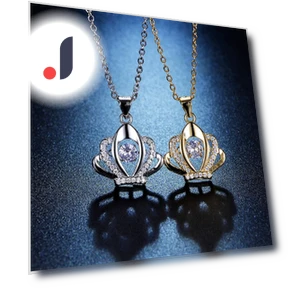 Designer Smart Heart Necklace with Crown — Smart Jewelry, Lucky Star Jewelry