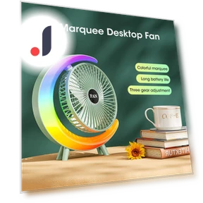 Electric Fan with RGB Lighting — Portable Cooling Solutions, Bai Fen Bai Electronic