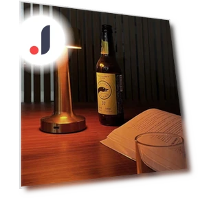 Retro Vintage Touch Dimmer Rechargeable Battery Dumbbell Wireless LED Desk Lamp — Desk & Table Lighting, Zhou Yajin