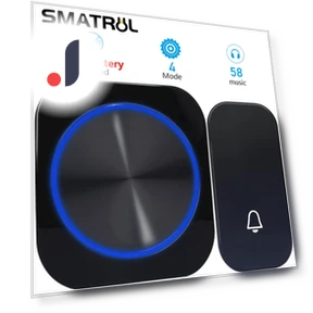 Autonomous Waterproof Wireless Doorbell with Nightlight — Push Buttons, Conwe
