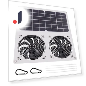 Dual Solar-Powered Car Fan — Ventilation, JOHO