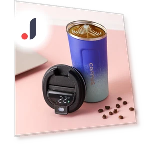 Gradient Color 304 Insulated Stainless Steel Smart Display Temperature Coffee Mug — Beverage Warmers, Factory Discount Outlet