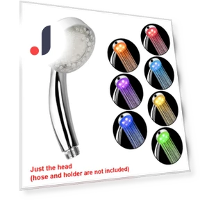 LED Shower Head with Temperature Sensor — Fixed, Super Dream Home