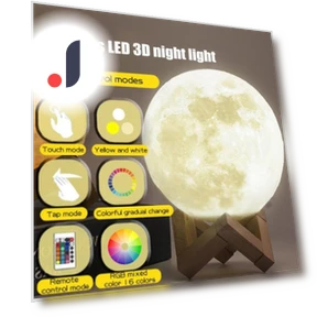 Moon Lamp with Wooden Base — Creative Lighting Solutions, SMOO